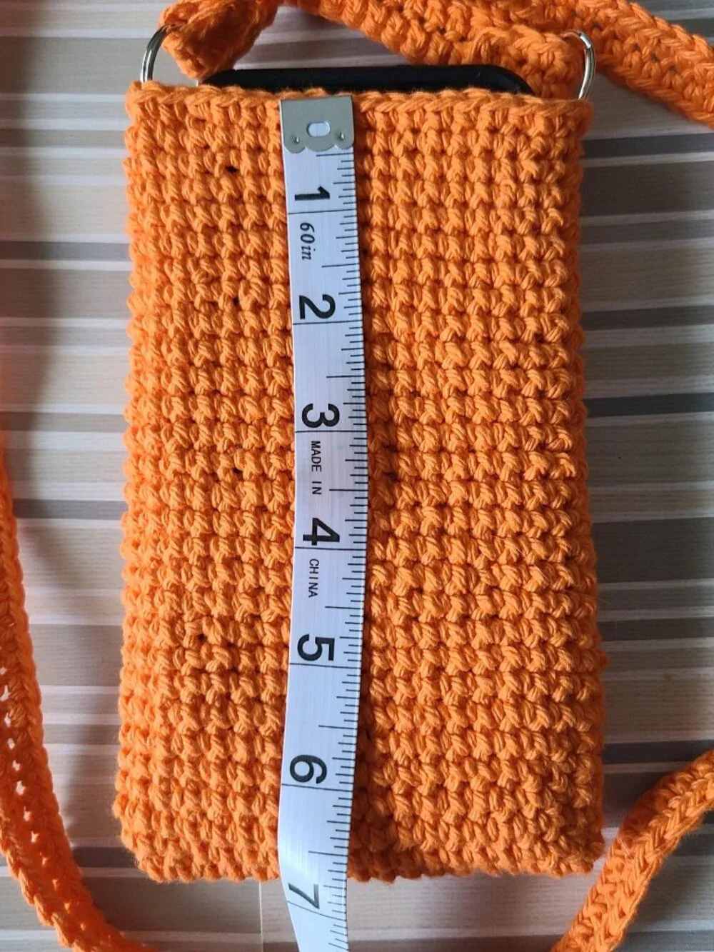 Handmade Crochet Cell Phone Case Holder Crossbody Bag Halloween Thanksgiving